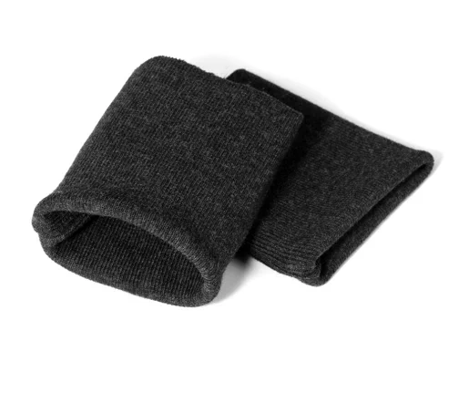 Манжеты трикотаж, хлопок, цвет темно-серый меланж, 129-032