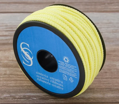 Шнур плетеный SAFISA, 4 мм, цвет светло-желтый, 25281-4-09