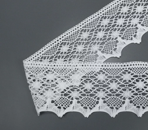 Мерсеризованное хлопковое кружево IEMESA, ширина 10 см, цвет белый