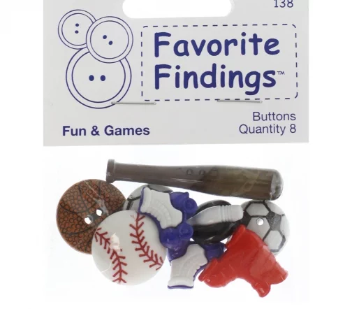 Пуговицы, Favorite Findings "Забавные игры" 5-36 мм, 9 шт