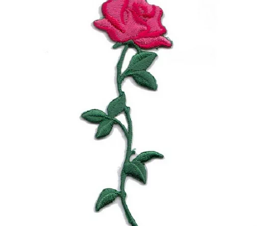 Термоаппликации "Розы со стеблем", 10,5 х 3,5 см, цвет красно-розовый, 3 шт., арт. 569862.B