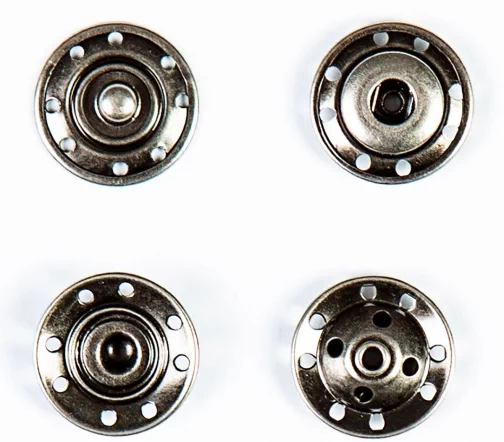 Кнопка пришивная, 16мм, металл, темное серебро, 95108/09