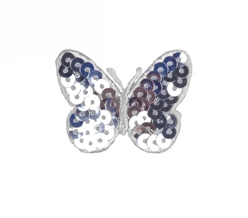 Термоаппликация Marbet "Бабочка с пайетками", 4,5 х 3,4 см, цвет серебро, 565536.052