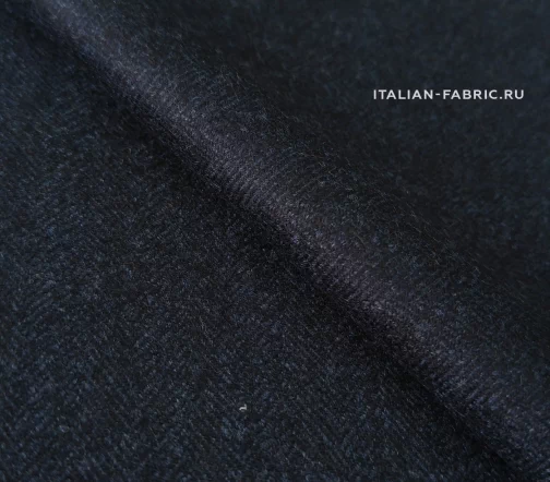 Кашемир костюмный Piacenza в елочку, цвет темно-синий, 01212