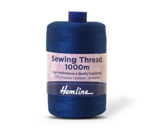 Нить универсальная 40/2, 1000м, 100% п/э, цвет 290 королевский синий, Hemline N4124