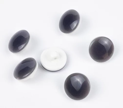 Пуговицы, Union Knopf, "Цвет на белом", на ножке, пластик, цвет серый, 14 мм