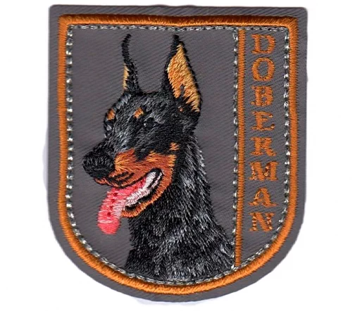 Термоаппликация Marbet "Эмблема доберман", 5 х 5,6 см, цвет серый, 565098.B