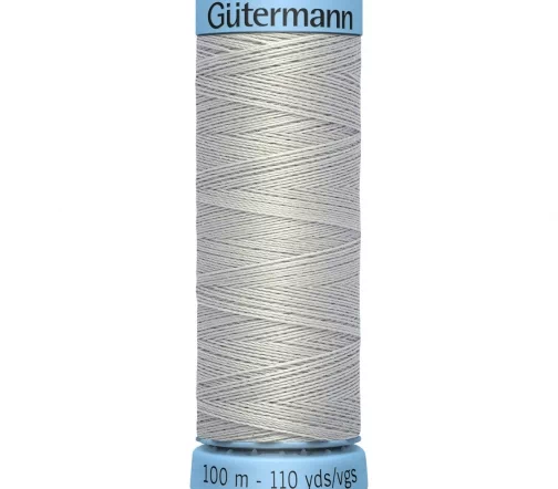 Нить Silk S303 для тонких швов, 100м, 100% шелк, цвет 038 св.серый, Gutermann 744590