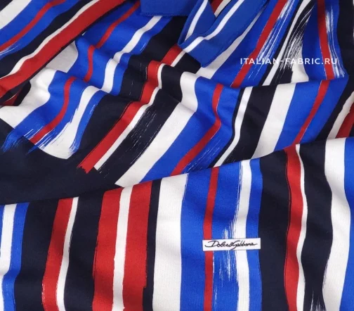 Футер купон в синие/красные/черные полосы, фон молочный, 1092129к