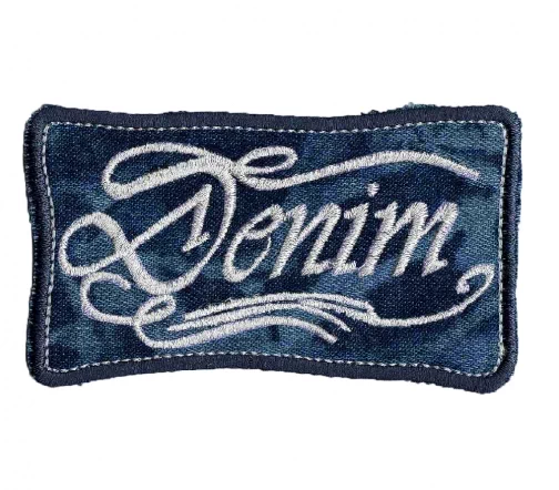 Термоаппликация HKM "Denim", 9 х 5,3 см, цвет синий/серебро люрекс