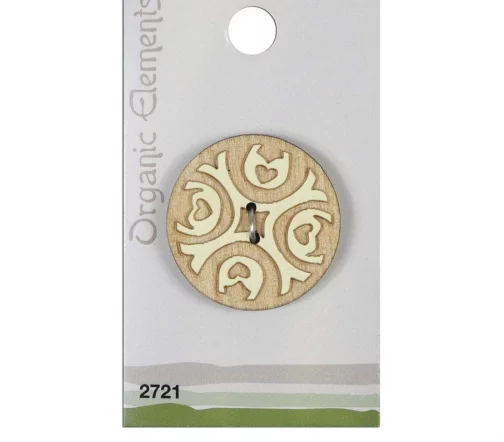 Пуговица Organic Elements, 2 отв., 32 мм, дерево, 1 шт.