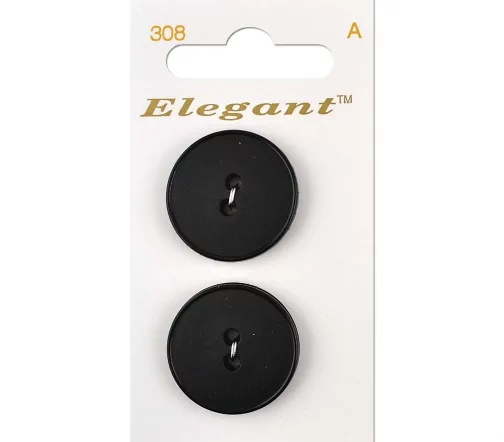 Пуговицы, Elegant, арт. 308 С, 2 отв., 25 мм, пластик, 2 шт.