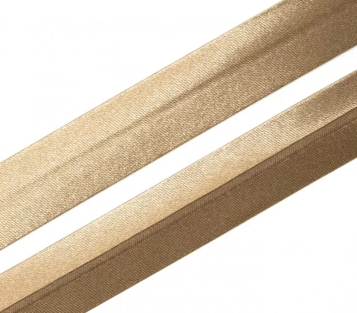 Косая бейка SAFISA атласная, 20 мм, п/э, цвет 064, молочный шоколад