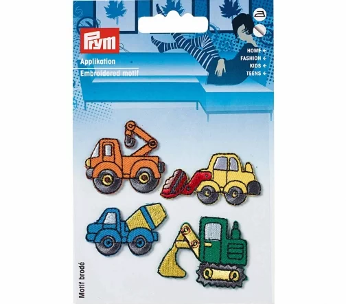 925427 Термоаппликации "Строительные машины" 3,7х3,5см/4,6х2,4см/3,8х2,4см/4,2х3,3см, 4 шт., Prym