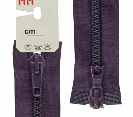 Молния Riri спираль разъёмная, 2 замка, 6мм, 75см, цвет 2510, темно-фиолетовый