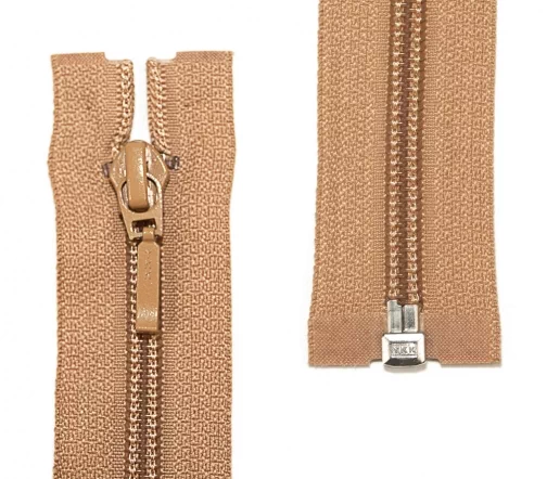 Молния YKK спираль разъёмная, 1 замок, 30см, 5мм, цвет 188, светло-коричневый