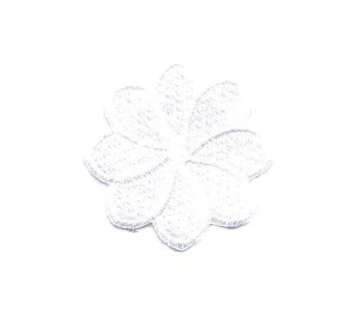 Термоаппликация "Цветок восьмилистник", 3 х 3 см, белый, арт. 569205.C