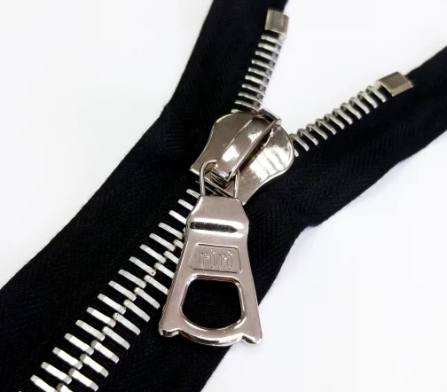 Молния RiRi металл, неразъёмная, 14 мм 18 см, подвеска Flach, цепь Ni, цвет 2110, черный