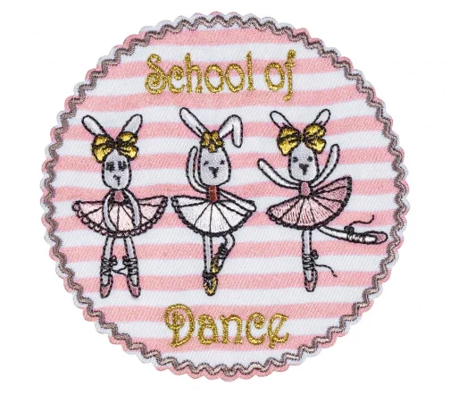 Термонаклейка HKM "Школа танцев зайчиков", 9,5 х 9,5 см, 42555