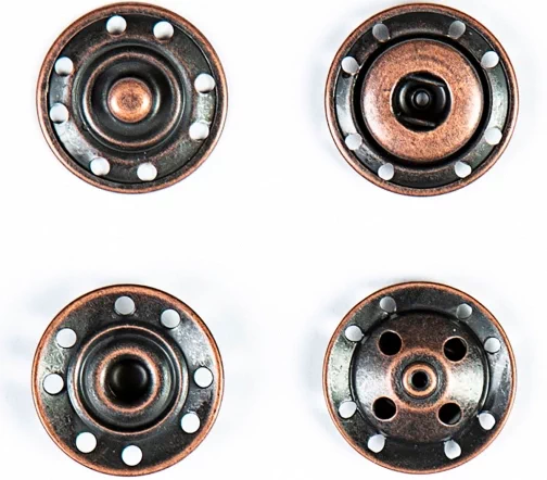 Кнопка пришивная, 22мм, металл, темная медь, 95130/31