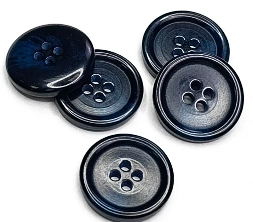 Пуговица DILL, 4 отв., пластик, цвет темно-синий, 20 мм