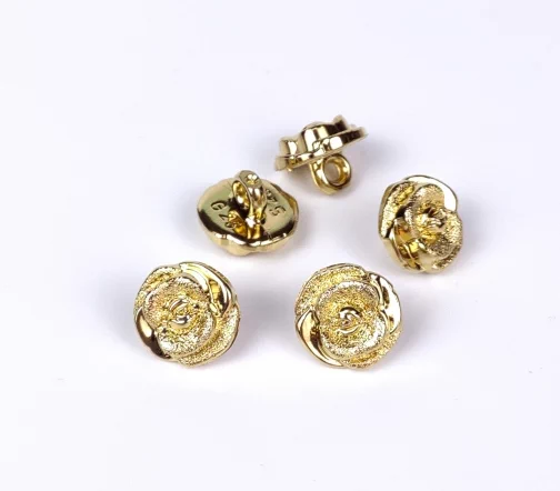 Пуговица DILL "Роза", на ножке, пластик, цвет золотой, 15 мм