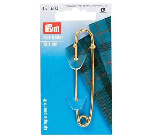 071603 Булавка для килта, латунь, 76 мм, цвет золотистый, Prym