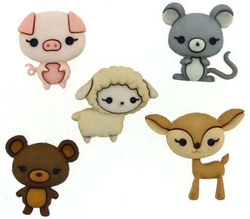 Декоративные пуговицы Dress It Up "Забавные животные", 5 шт., 9363