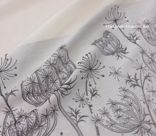 Жаккард купон "Одуванчики", фон бежевый, 01944к