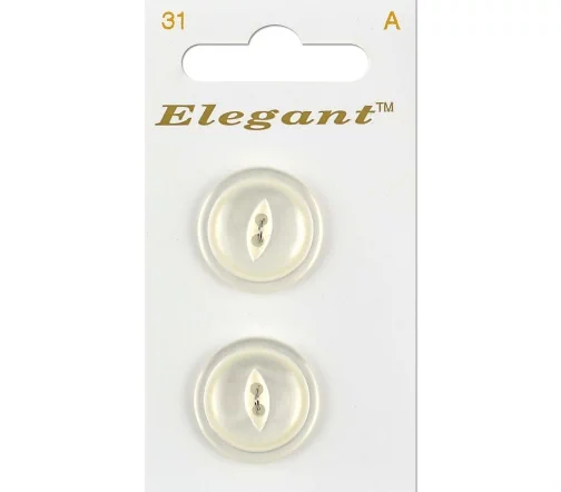 Пуговицы, Elegant, арт. 031 В, 2 отв., 22 мм, пластик, 2 шт.