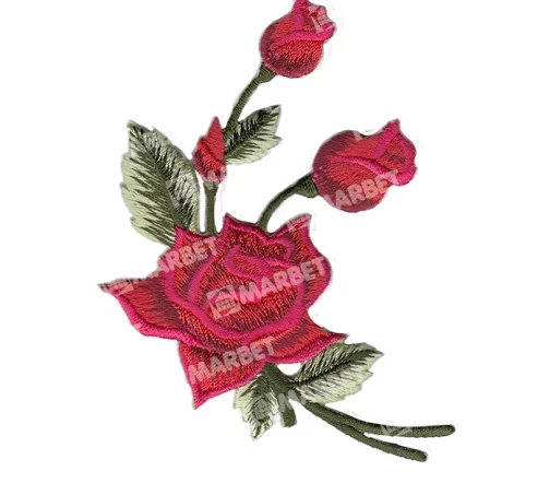 Термоаппликация "Роза с бутонами", цвет красный, 8 х 8 см, 569715