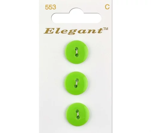 Пуговицы, Elegant, арт. 553 C, 2 отв., 16 мм, пластик, 3 шт.