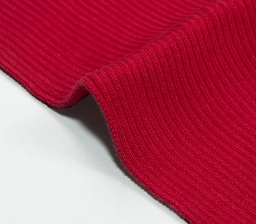 Трикотаж резинка, хлопковый, цвет малиновый, ALP01-15