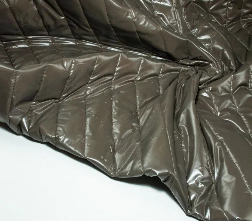 Мембранная курточная стеганая ткань на синтепоне Moncler, цвет коричневый, 6112223