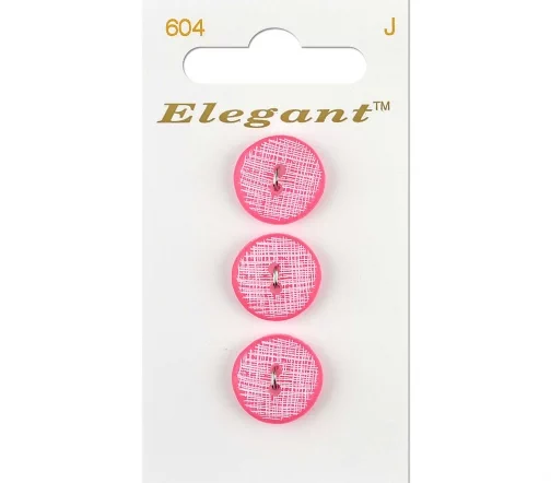 Пуговицы, Elegant, арт. 604 L, 2 отв., 16 мм, пластик, 3 шт.