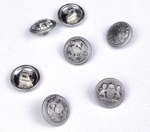 Пуговица Gafforelli "Эмблема со львами", на ножке, 15 мм, металл, цвет серебро