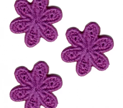 Термоаппликации HKM "Цветочки", 2 см, 3 шт, цвет фиолетовый, арт. 33559