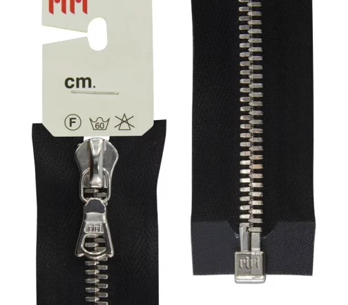 Молния RiRi металл, Ni, слайдер FLASH, разъёмная 1 замок, 6 мм, 60 см, цвет 2110, черный