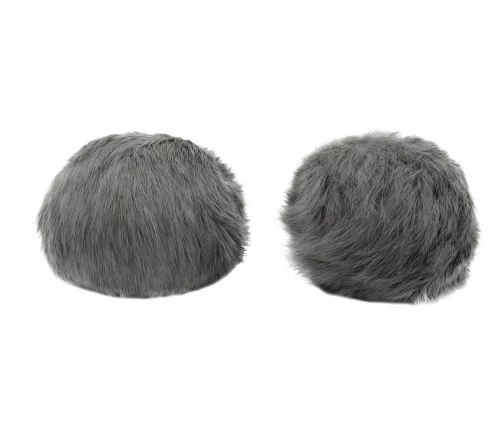 Помпон из нат. меха (кролик), d-10см, 2шт/упак (I серый), арт. 7723347-I