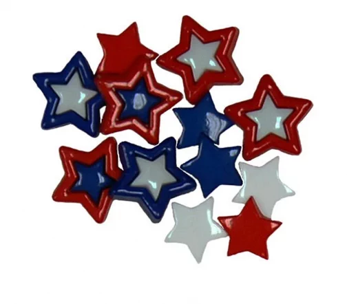 Пуговицы, Favorite Findings "Патриотические звезды" 16-20 мм, 11 шт