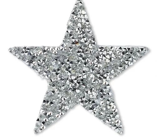 926630 Термоаппликация "Звезда Гламур серебристая" 7,7х7,3 см, Prym