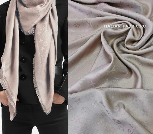 Платок Louis Vuitton, 140х145 см, цвет серо-бежевый, 1102015-2