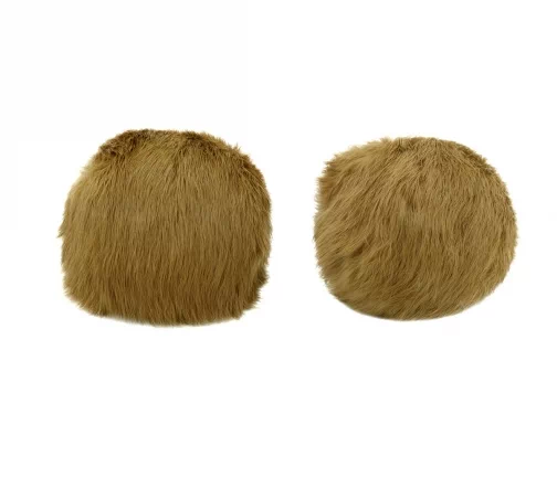 Помпон из нат. меха (кролик), d-10см, 2шт/упак (F т.бежевый), арт. 7723347-F