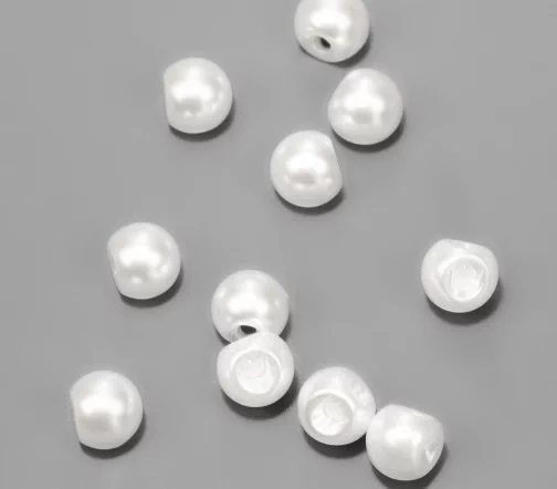 Пуговица Union Knopf "Жемчужина", на ножке, пластик, цвет белый, 8 мм