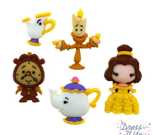 Декоративные пуговицы Dress It Up "Белль и ее друзья", 5 шт., 8956