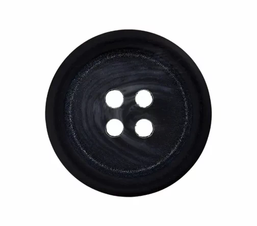 Пуговица, Union Knopf, 4 отв., пластик, цвет темно-серый, 25 мм