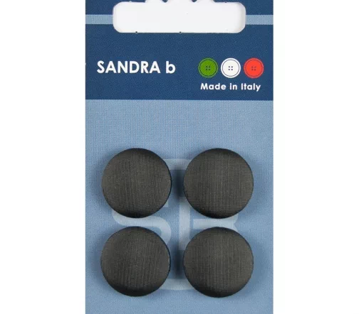 Пуговицы Sandra, на ножке, 18 мм, нейлон, 4 шт., черный, CARD159