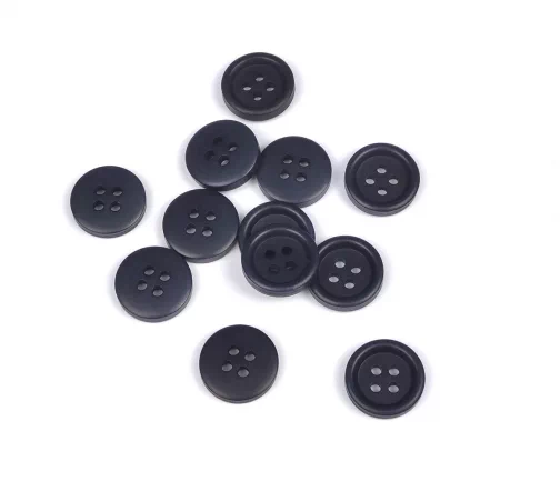 Пуговица Union Knopf, 12 мм, 4 отв., семя пальмы, цвет черно-синий