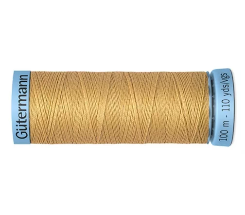 Нить Silk S303 для тонких швов, 100м, 100% шелк, цвет 893 бежево-желтый, Gutermann 744590