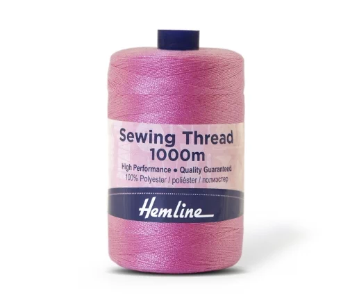 Нить универсальная 40/2, 1000м, 100% п/э, цвет 540 насыщенный розовый, Hemline N4124
